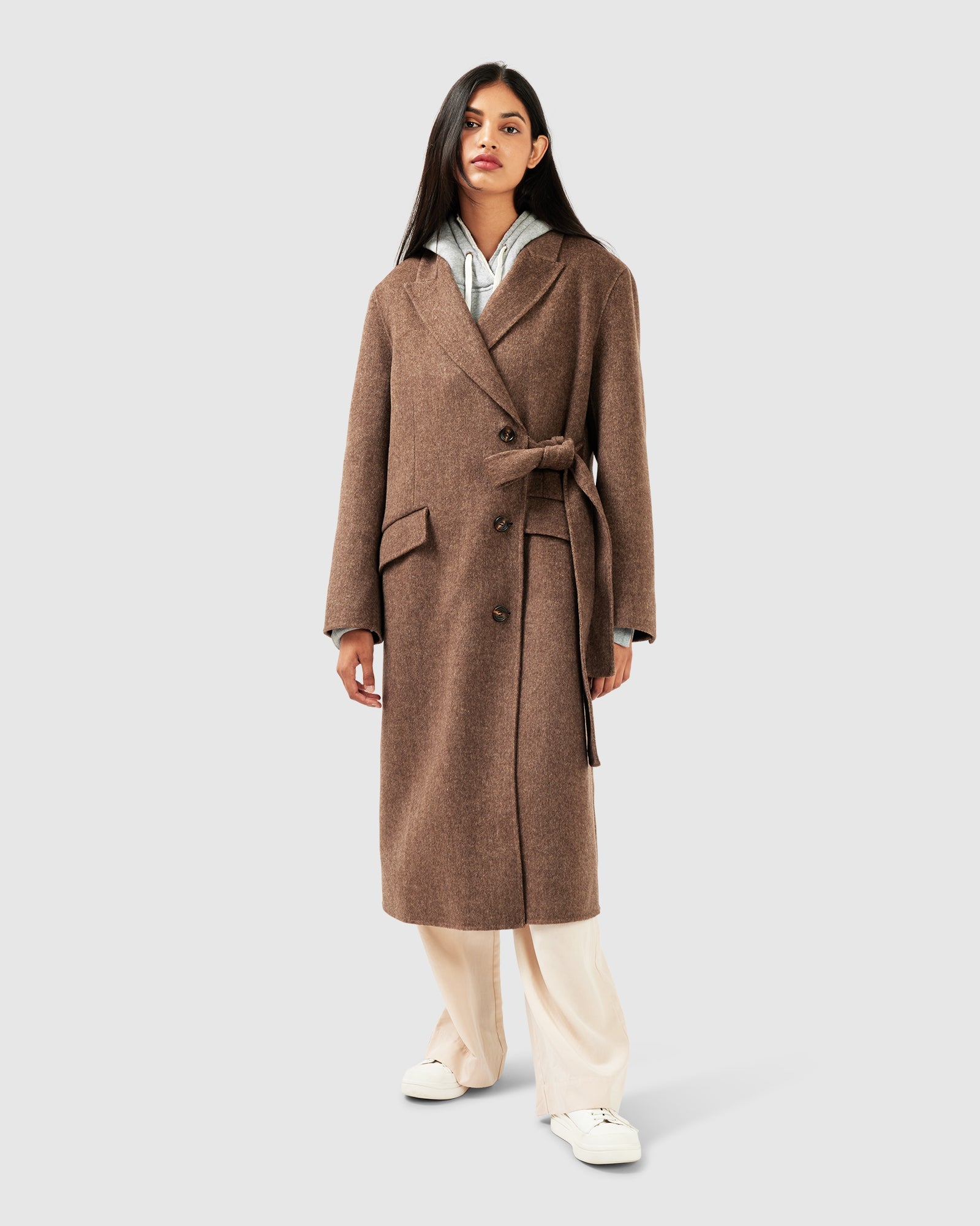 Right There Side Tie Coat | Women | Walnut