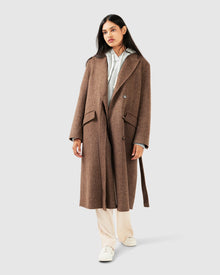 Right There Side Tie Coat | Women | Walnut