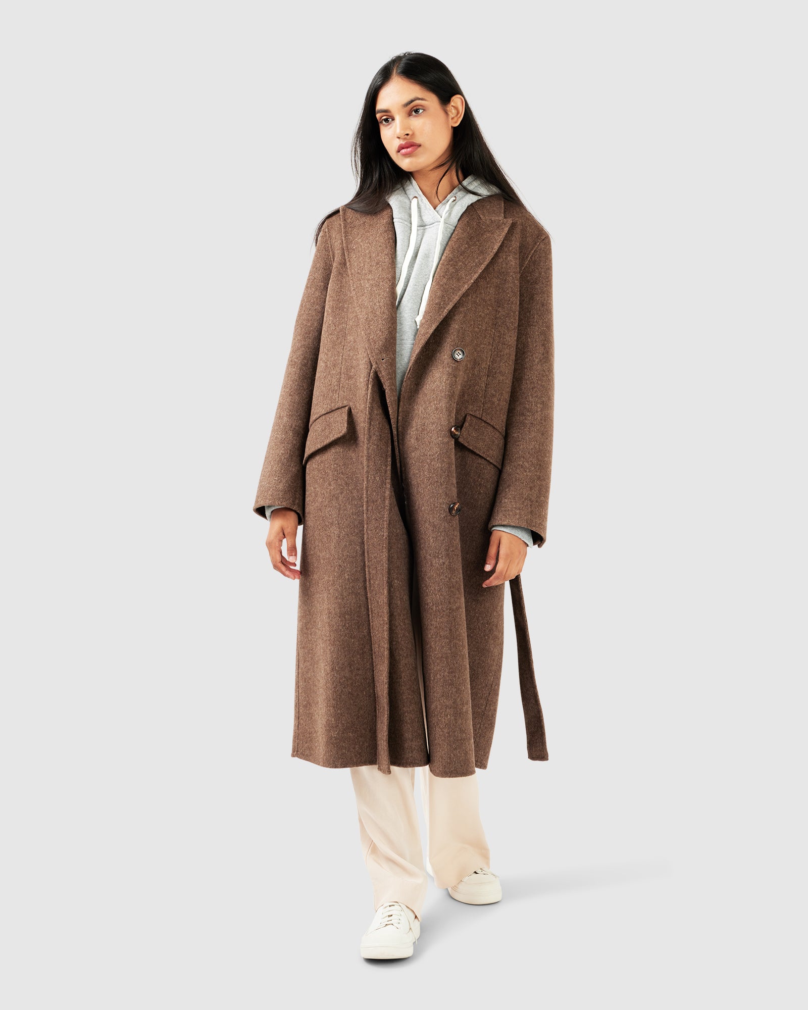 Right There Side Tie Coat | Women | Walnut