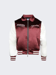 Men | Rhude | Satin Varsity Jacket | Maroon