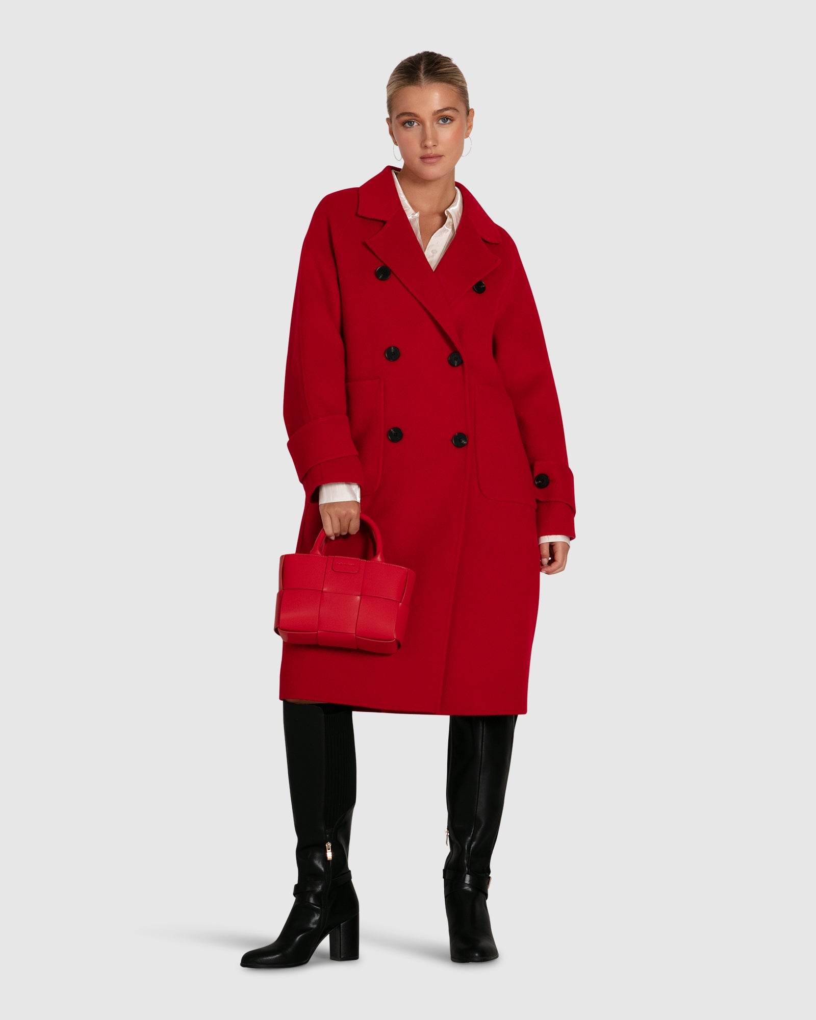 Rumour Has It Oversized Wool Blend Coat | Women | Red