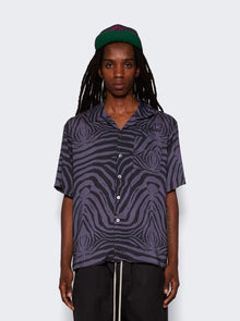 Rhude | Short Sleeve Zebra Shirt | Charcoal