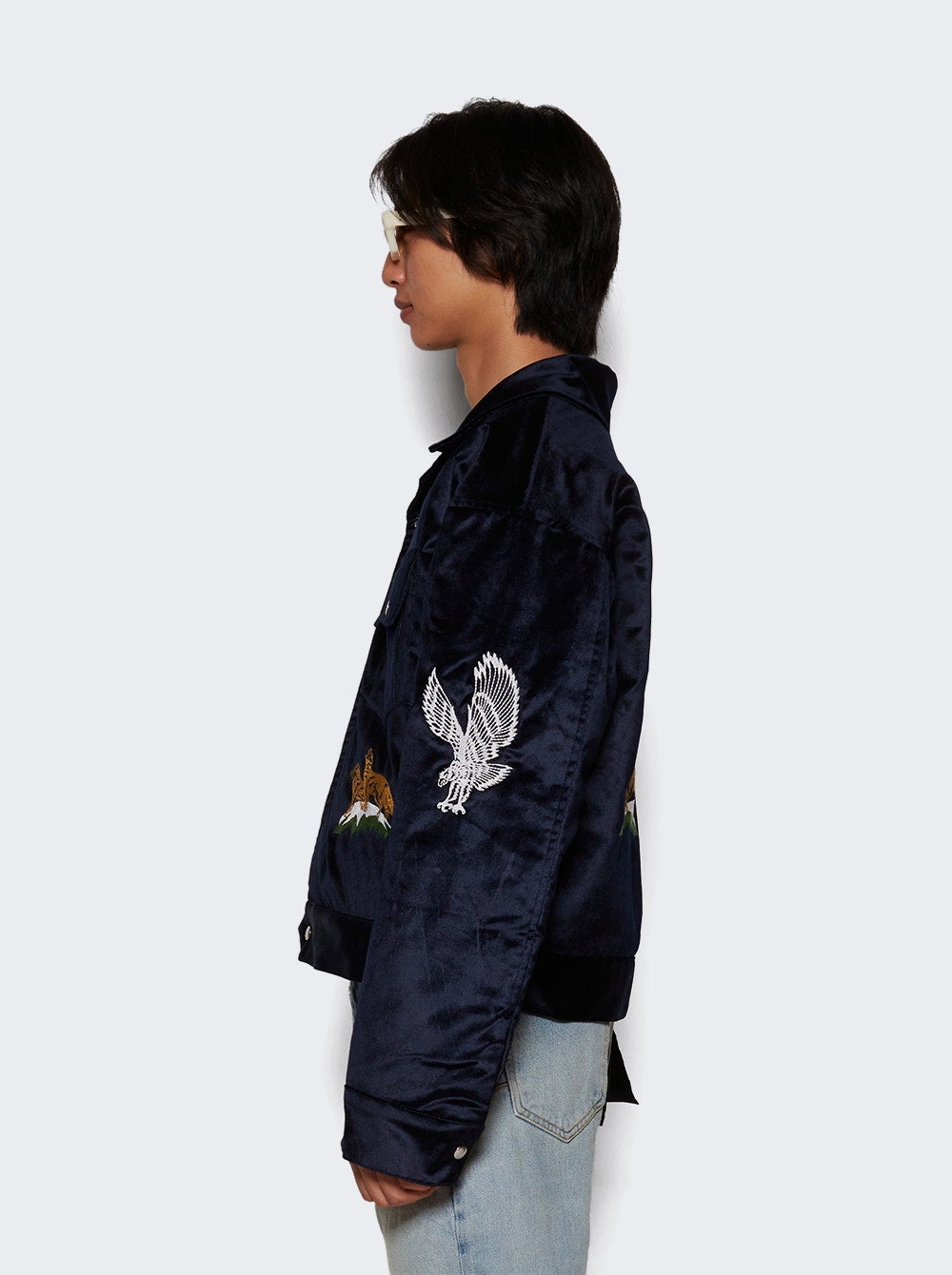 Men | Rhude | Woodland Hills Velvet Jacket Navy | Blue