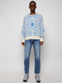 Men | Rhude | Embroidered Side Stripe Jean | Indigo Blue