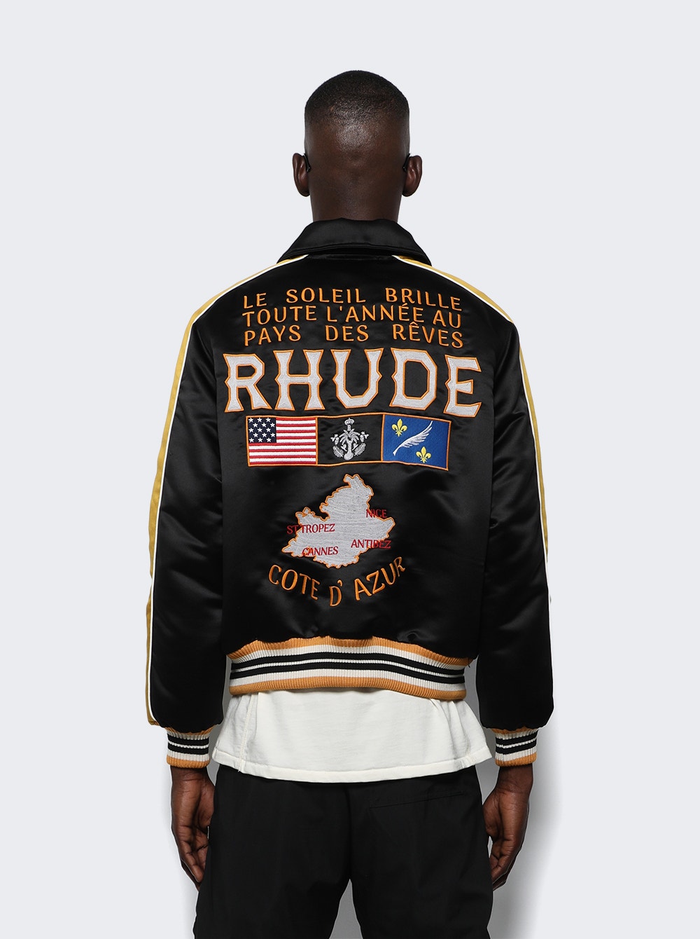 Men | Rhude | Le Soleil Bomber | Black & Mustard
