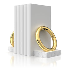 Ring Bookends | Marble & Gold | Set of 2