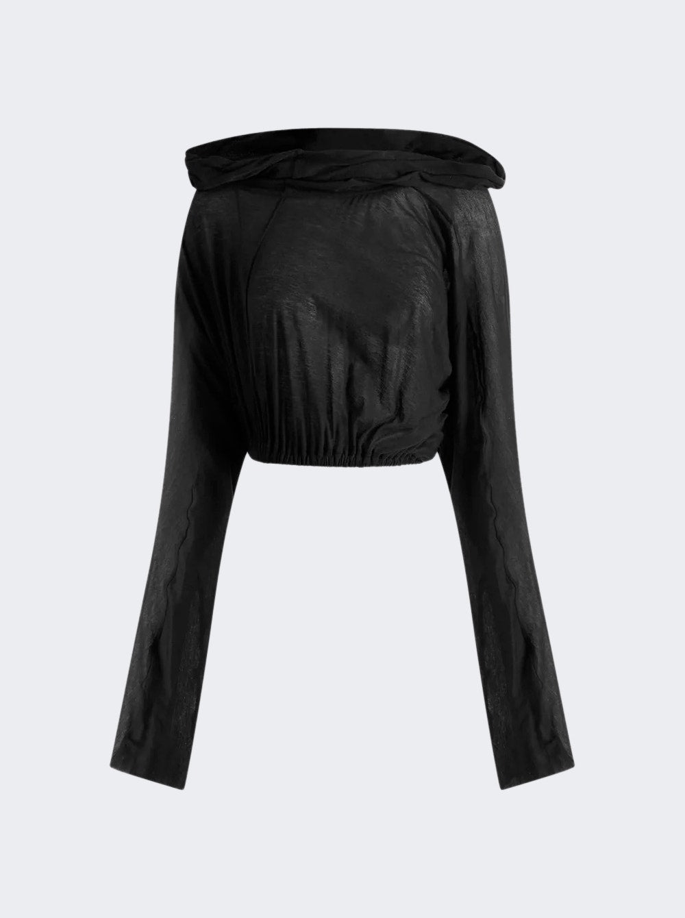 Women | Rick Owens | Cropped Hooded Tunic Tee | Black