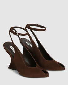 Womens | Ronnie Suede Heel | Brown