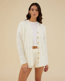 Rachel Parcell | Cable Cardigan | Ivory