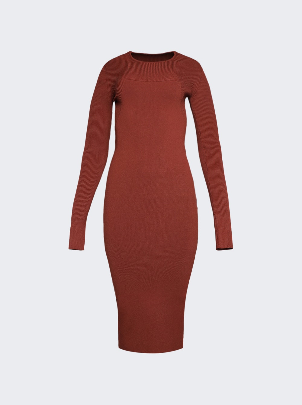 Women | Rick Owens | Fitted Column Midi Dress Henna | Brown