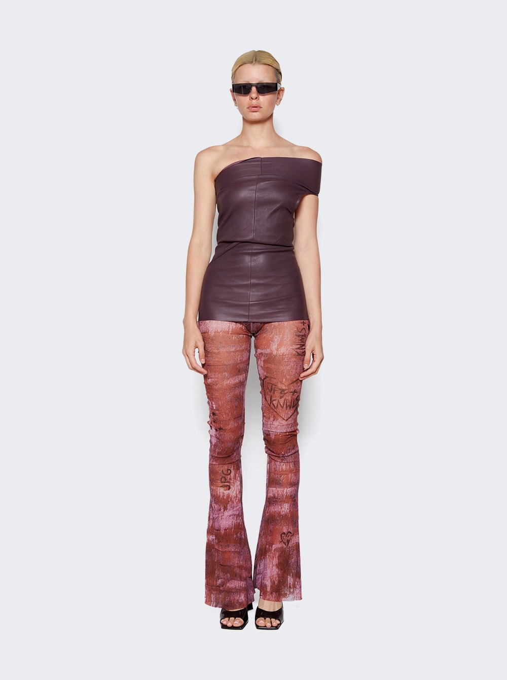 Women | Rick Owens | Athena Leather Tank Top | Amethyst