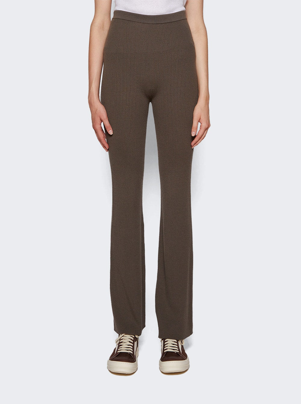 Women | Rick Owens | Knit White Leg Pants | Dust