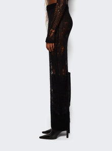 Women | Rick Owens | Spider Distressed Maxi Skirt | Black