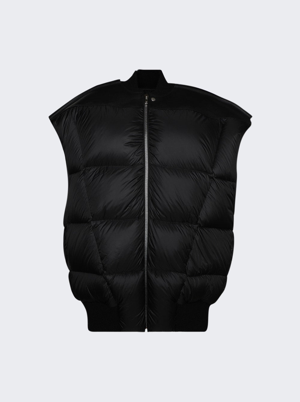 Men | Rick Owens | Padded Leather Jumbo Flight Vest | Black