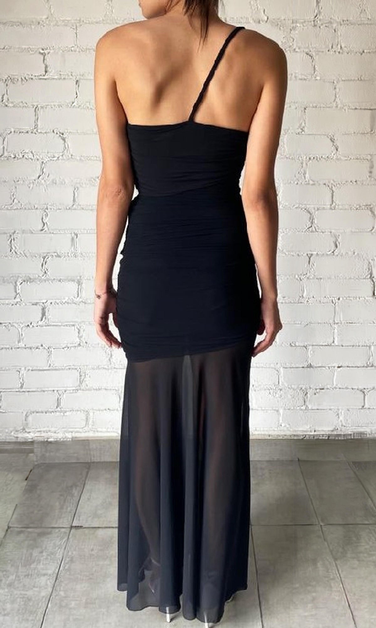 Rococo Sand | Adele Nylon Long Dress | Black
