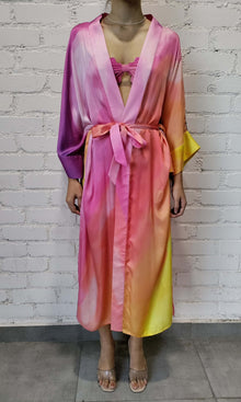 Womens | Aimee Polyester Satin Lycra Cape | Rainbow