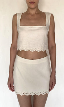 Rococo Sand | Bea Linen Cotton Mini Skirt | Ivory