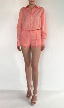 Womens | Bea Linen Cotton Shorts | Pink