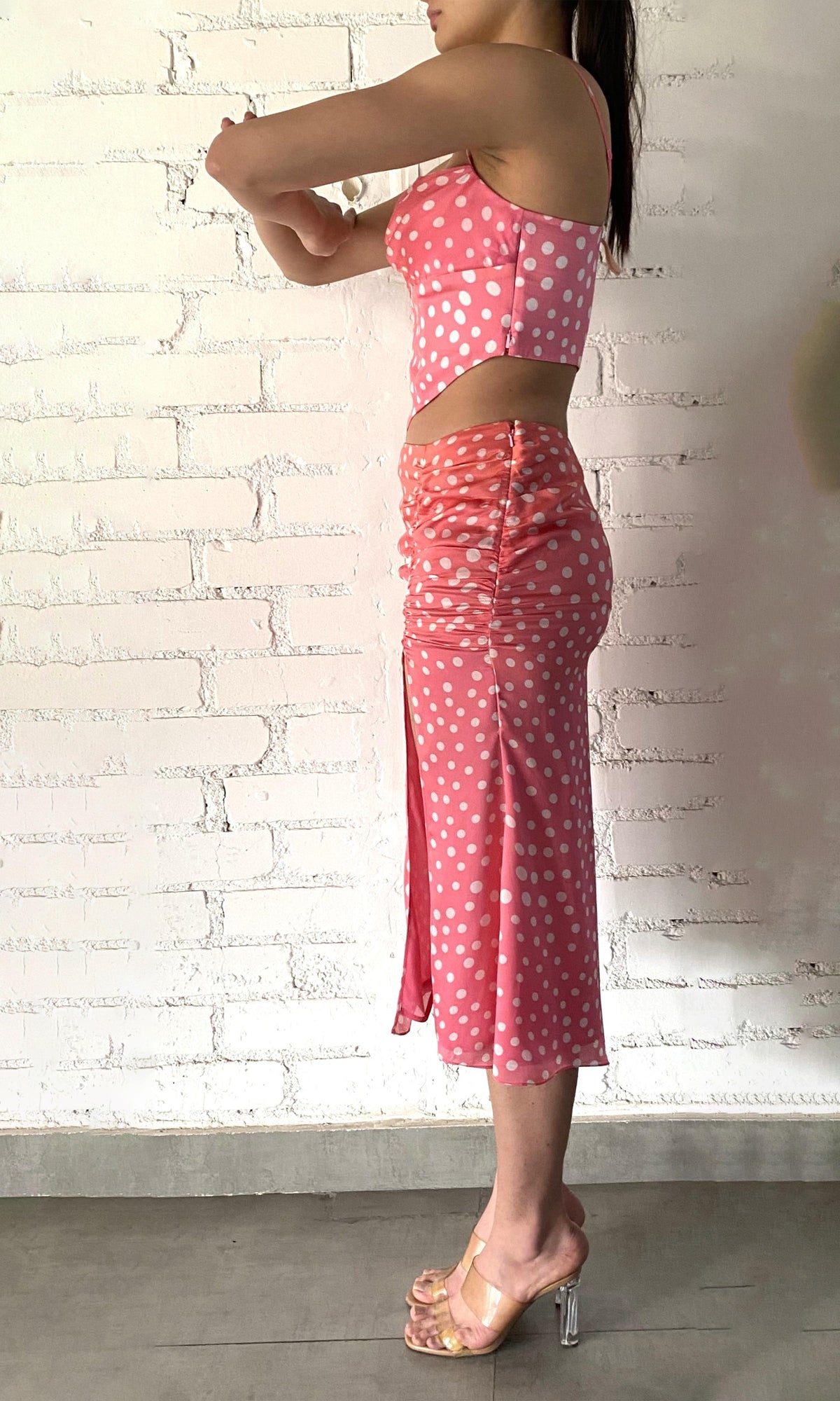 Womens | Blaire Polyester Satin Skirt | Pink