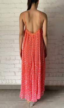 Rococo Sand | Blaire Polyester Chiffon Long Dress | Neon Pink