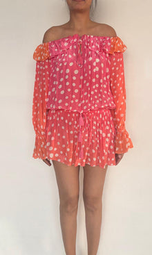 Rococo Sand | Blake Viscose Flat Chiffon Short Dress | Peach Multi