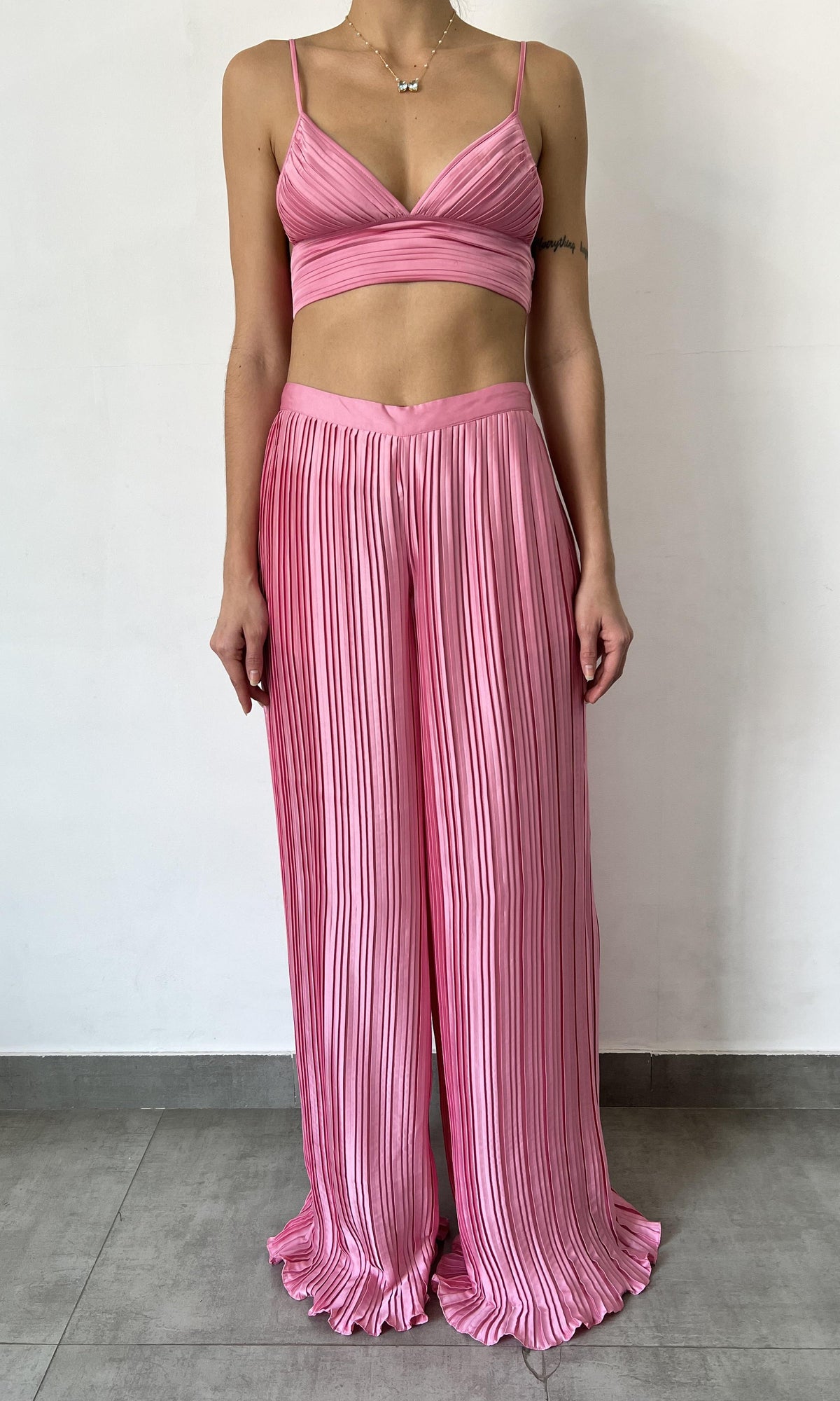 Rococo Sand | Bree Polyester Satin Bandeau | Pink