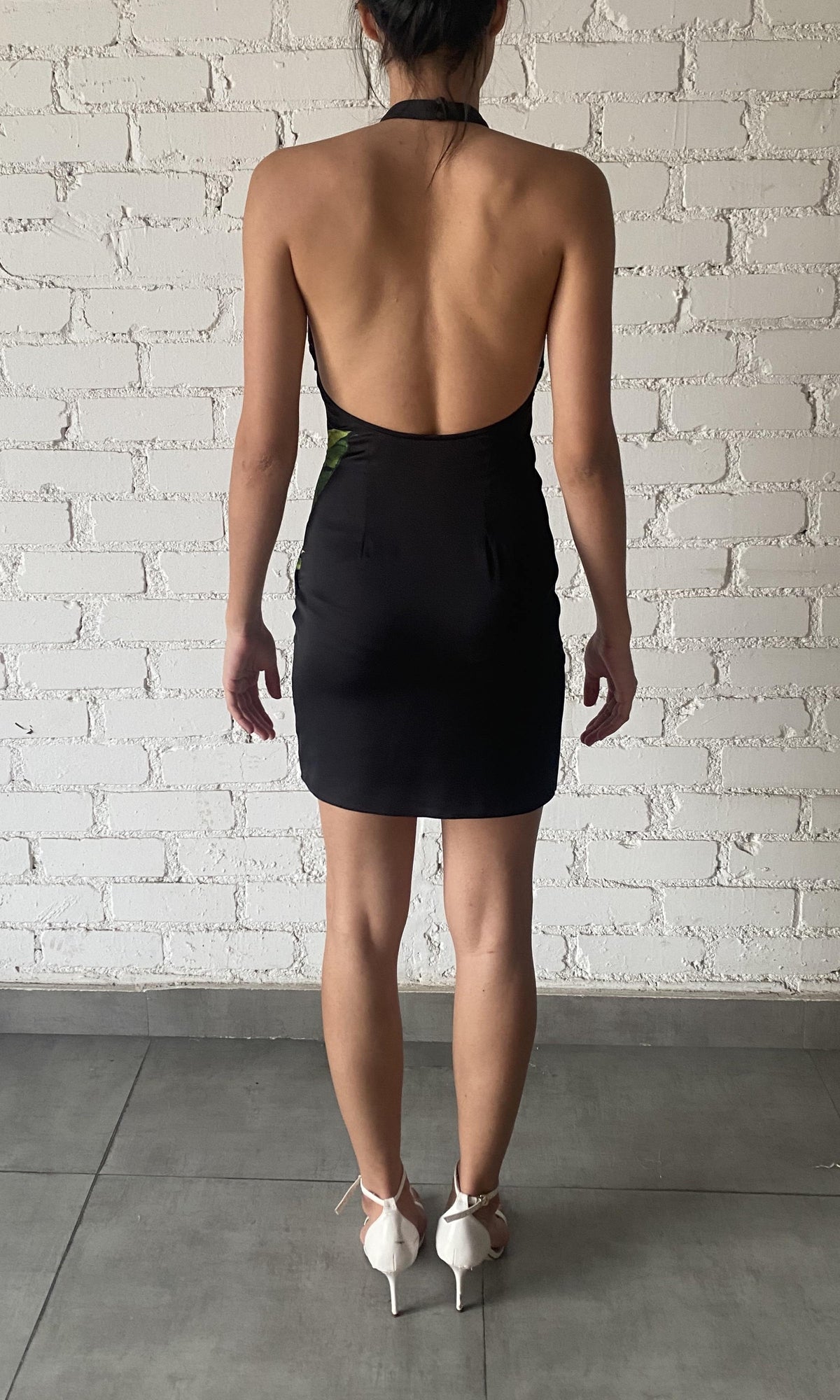 Rococo Sand | Bryn Polyester Satin Lycra Short Dress | Black