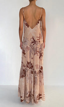 Rococo Sand | Cali Viscose Natural Crepe Long Dress | Beige