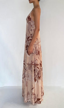 Rococo Sand | Cali Viscose Natural Crepe Long Dress | Beige