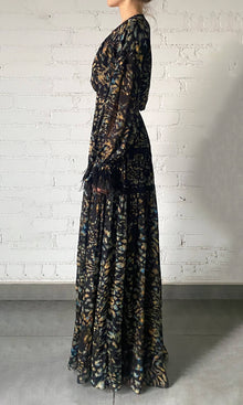 Womens | Capri Viscose Flat Chiffon Maxi Dress | Black Blue