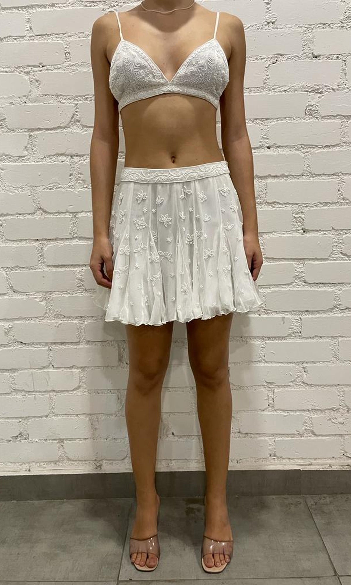 Rococo Sand | Celia Silk Chiffon Bandeau | White