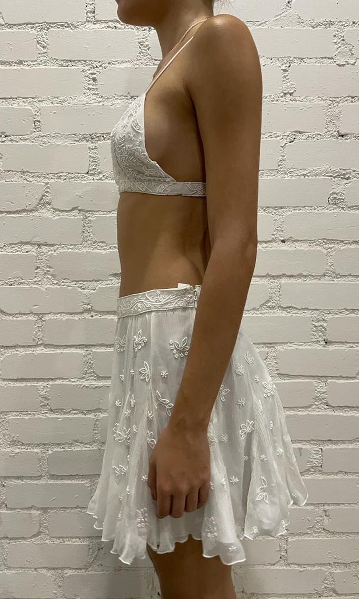 Rococo Sand | Celia Silk Chiffon Bandeau | White