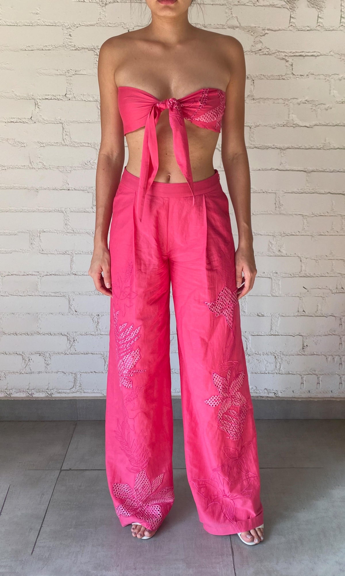 Rococo Sand | Cleo Cotton Silk Pant | Pink