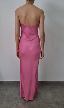 Rococo Sand | Inv Polyester Off - Shoulder Long Dress | Pink