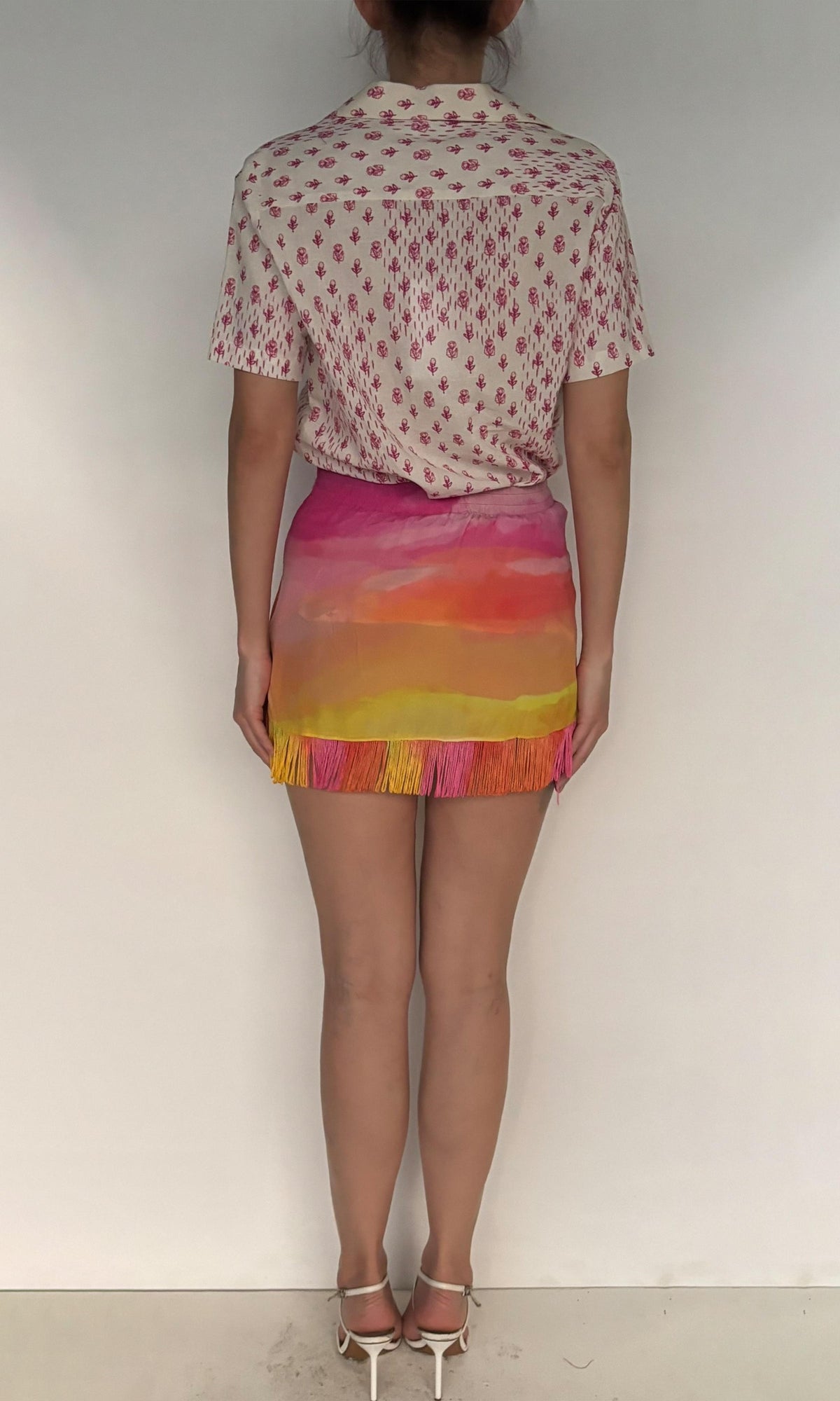 Womens | Inv Viscose Crepe Short Skirt | Multi