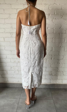 Rococo Sand | Inv Polyester Midi Dress | White