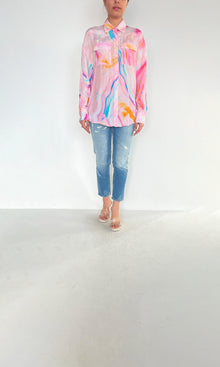 Rococo Sand | Inv Viscose Solid Crepe Megan Shirt | Pink