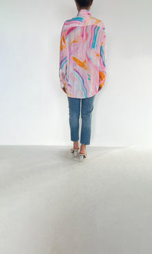 Rococo Sand | Inv Viscose Solid Crepe Megan Shirt | Pink