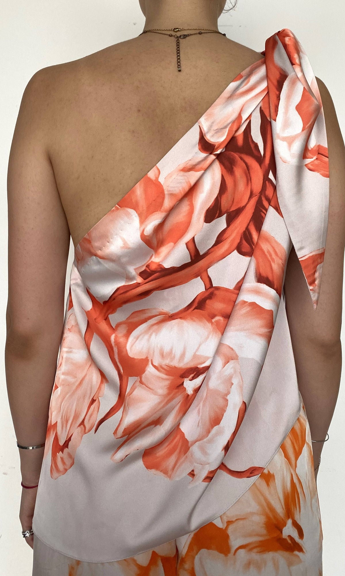 Rococo Sand | Jesse Polyester Satin Lycra Scarf Top | Beige