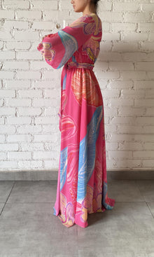 Rococo Sand | Juno Chiffon Long Dress | Pink Multi