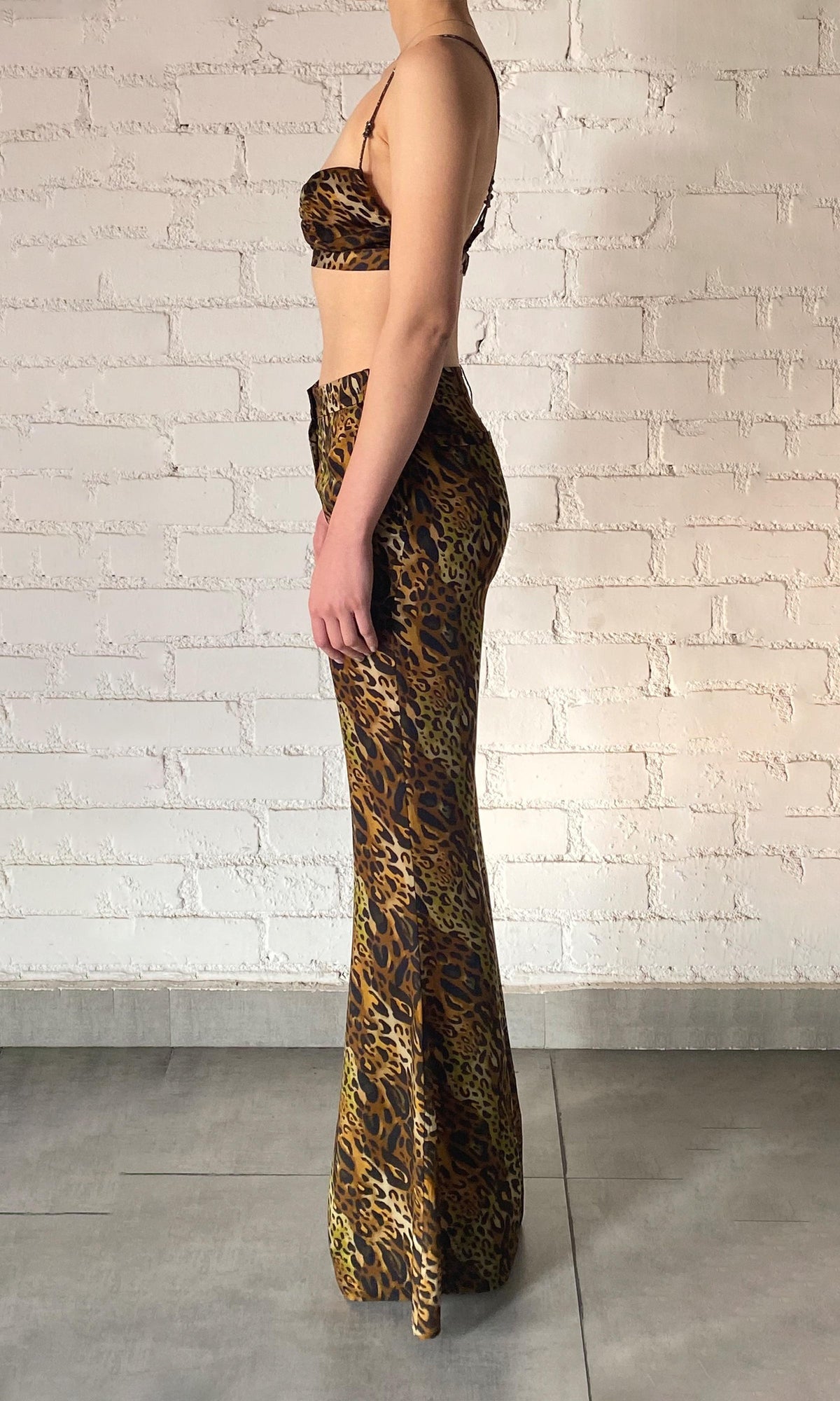Rococo Sand | Kye Viscose Satin Pants | Black Brown Multi