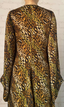 Rococo Sand | Kye Viscose Satin Cape | Black Brown Multi