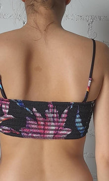 Rococo Sand | Margo Polyester Satin Bandeau | Black Multi