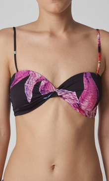 Rococo Sand | Margo Polyester Satin Bandeau | Black Multi