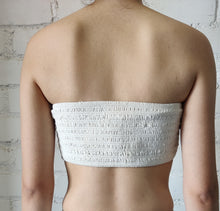 Rococo Sand | Moss Cotton Schiffli Bandeau | White