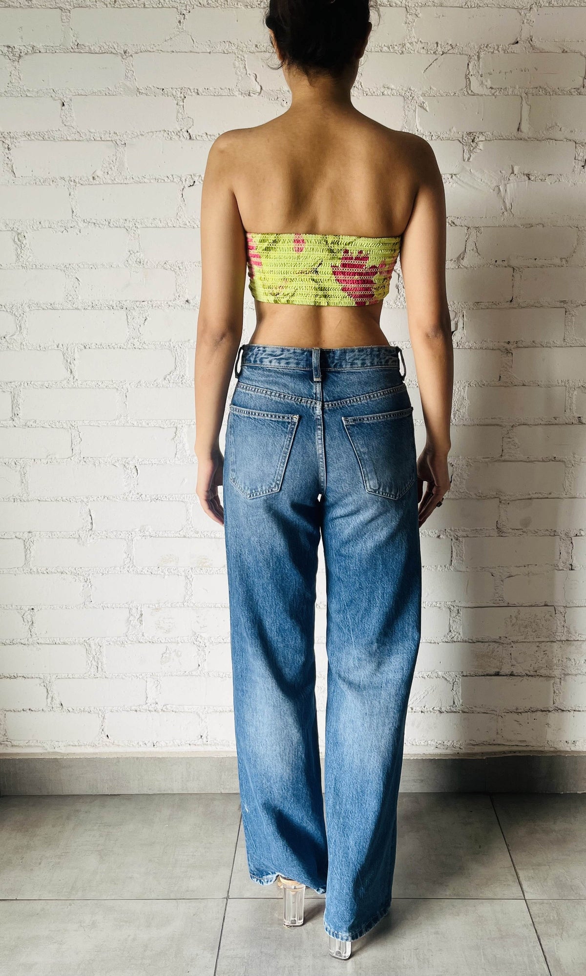 Womens | Ren Polyester Crepe Bandeau | Green Multi