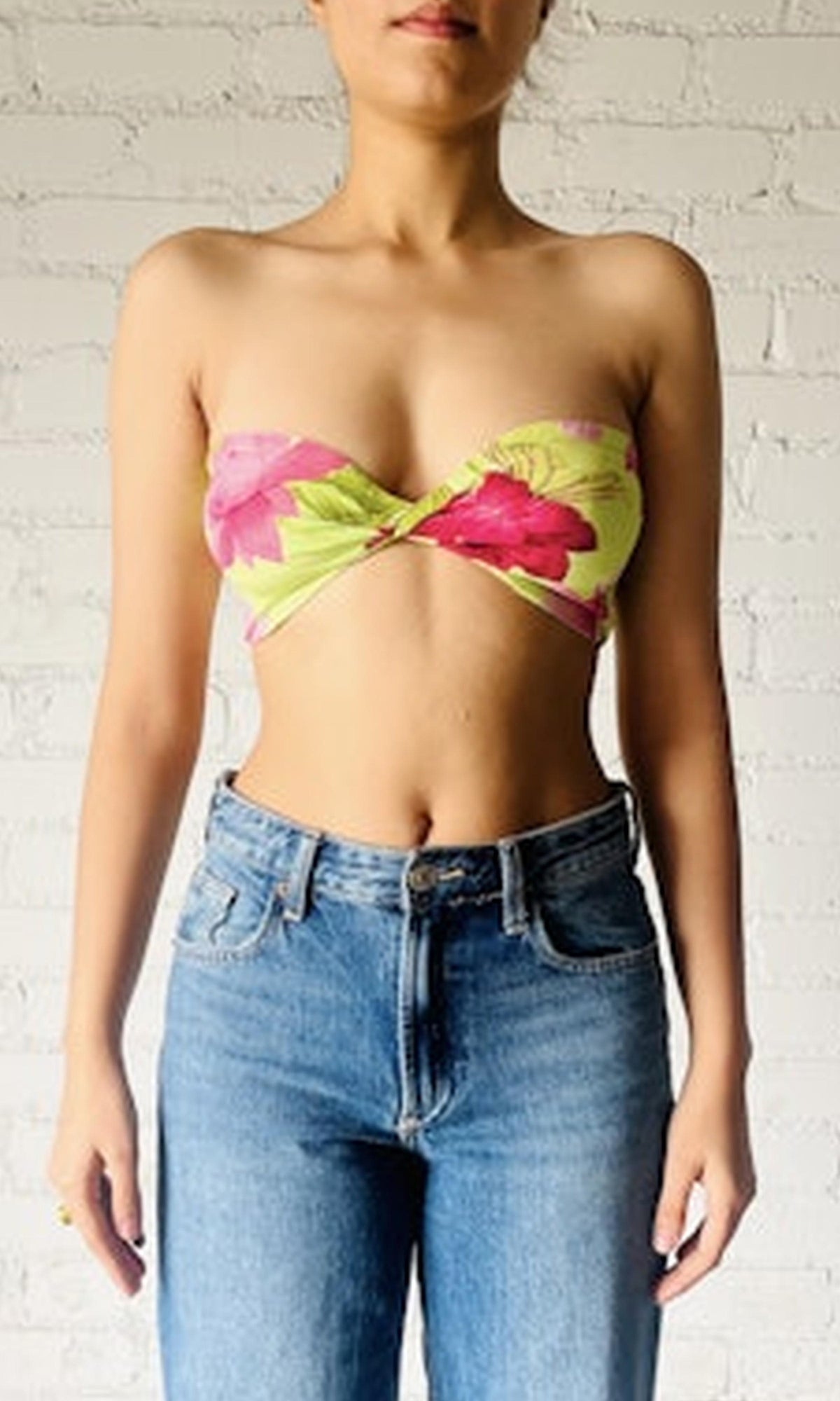 Womens | Ren Polyester Crepe Bandeau | Green Multi