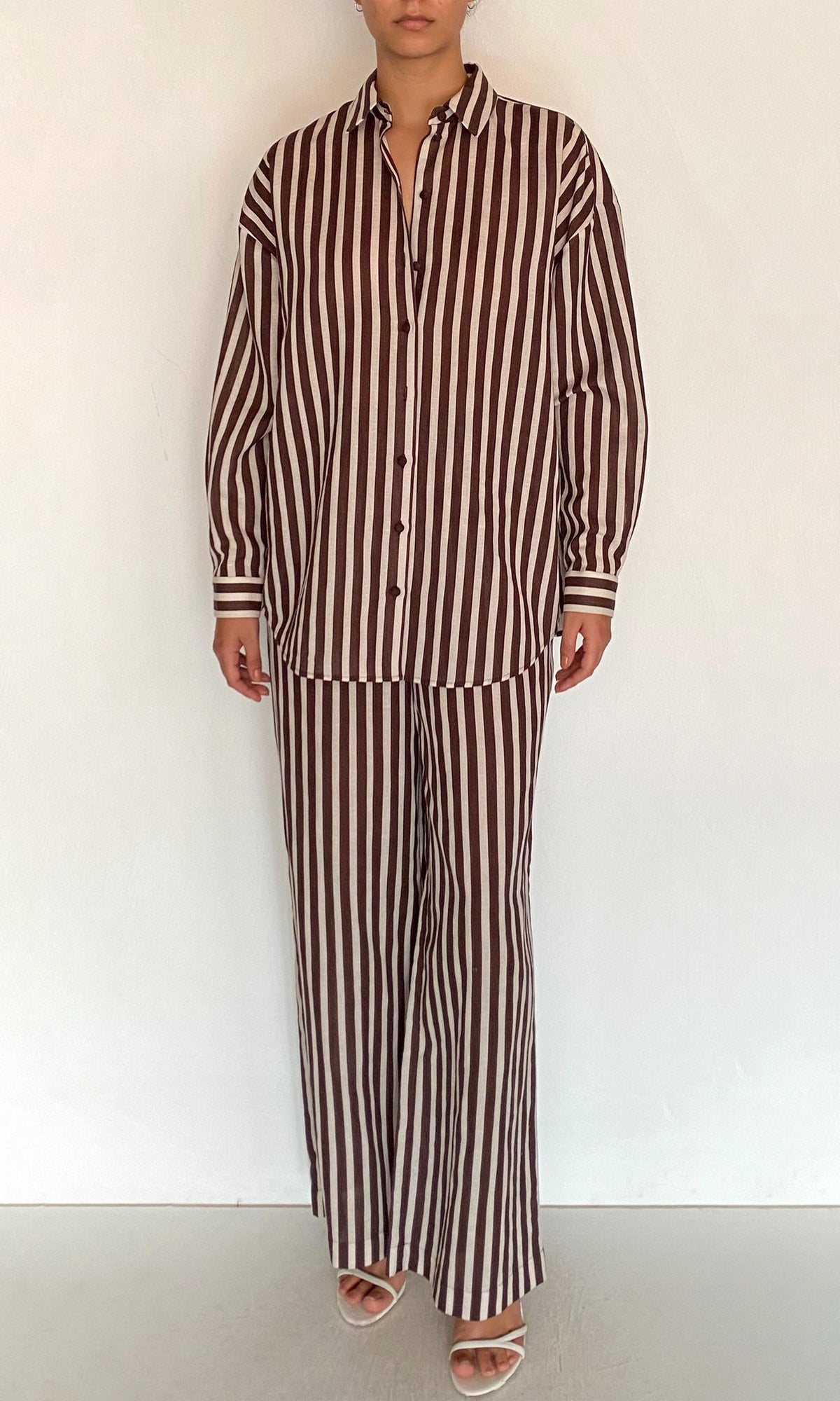 Rococo Sand | Riv Linen Cotton Oversized Shirt | Multi