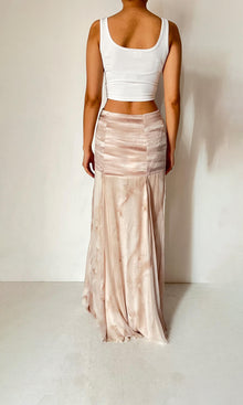 Rococo Sand | Ryan Polyester Crinkle Chiffon Long Skirt | Nude