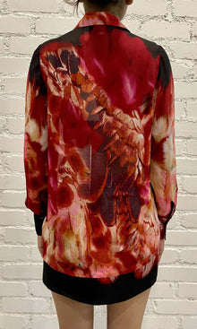 Womens | Shia Viscose Flat Chiffon Shirt | Black Pink Multi